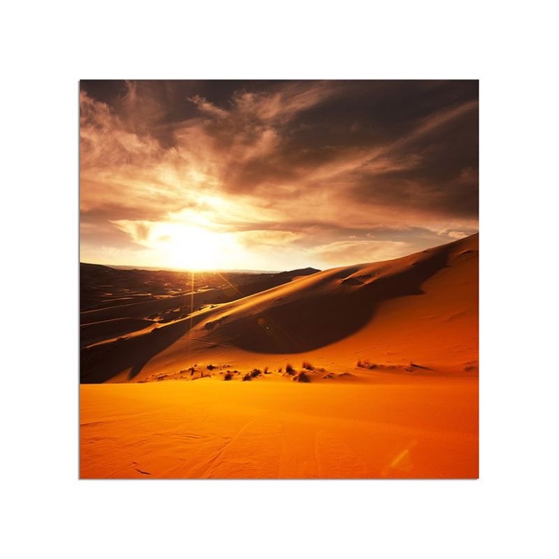 80x80cm Sahara Wüste Sanddüne Sonne Wolken