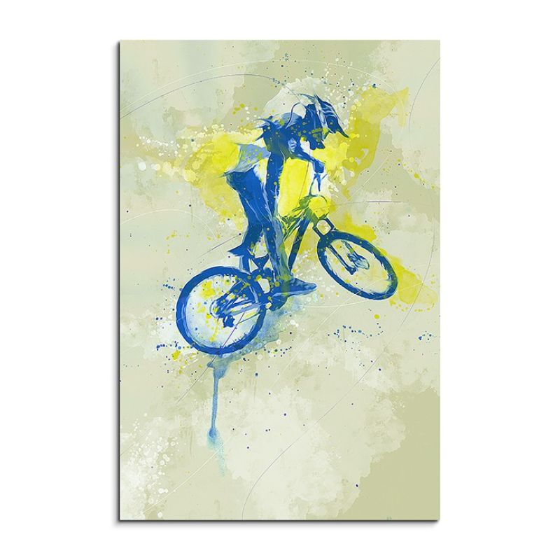 MTB 90x60cm SPORTBILDER Paul Sinus Art Splash Art Wandbild Aquarell Art