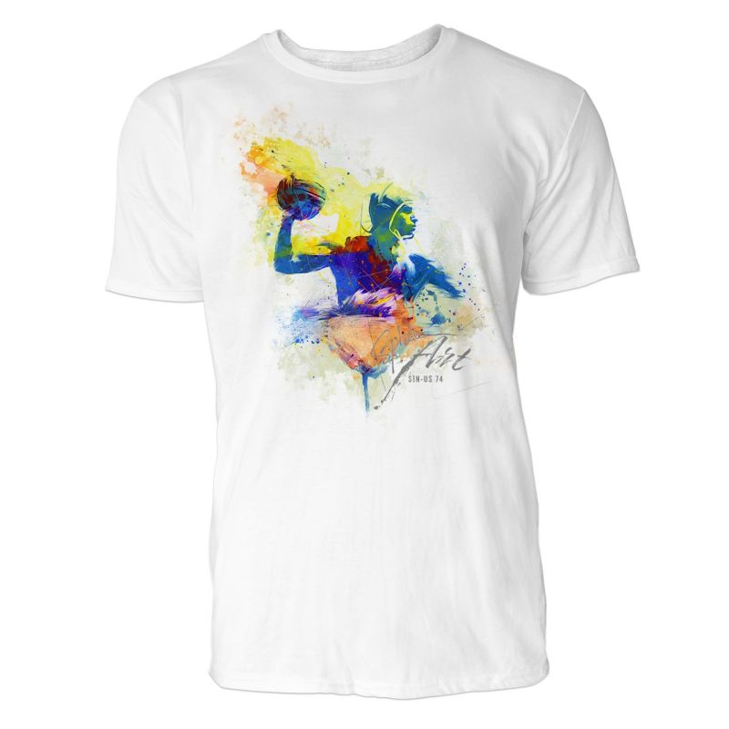 Wasserball Wurf Sinus Art ® T-Shirt Crewneck Tee with Frontartwork