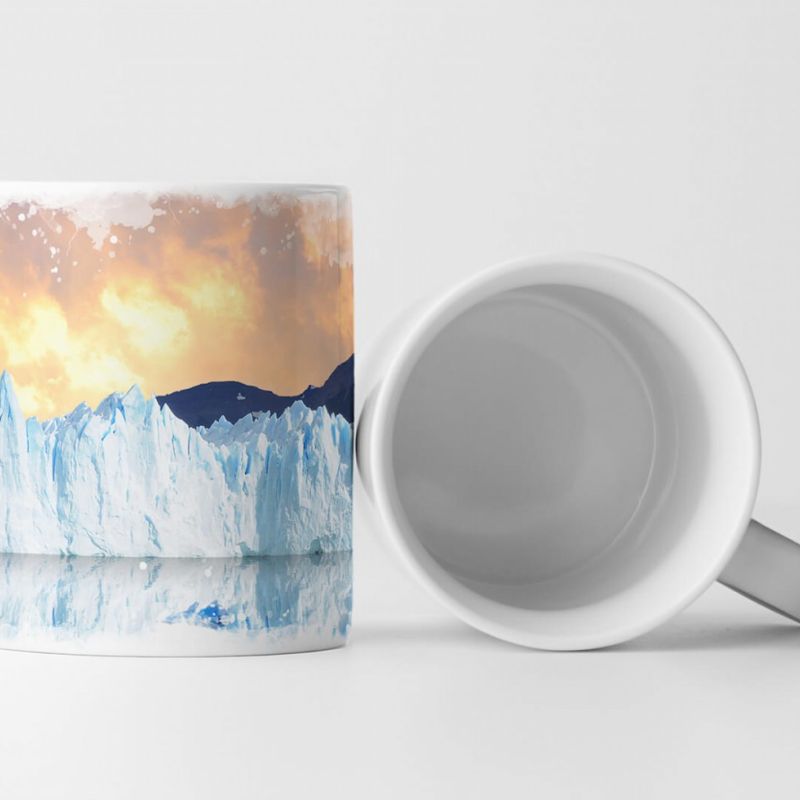 Tasse Geschenk Landschaftsfotografie – Sonnenaufgang über einem Gletscher