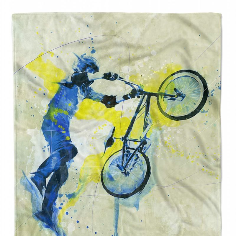 SplashArt Sport Handtuch Strandhandtuch Saunatuch Kuscheldecke Kunstvoll BMX Sporthandtuc