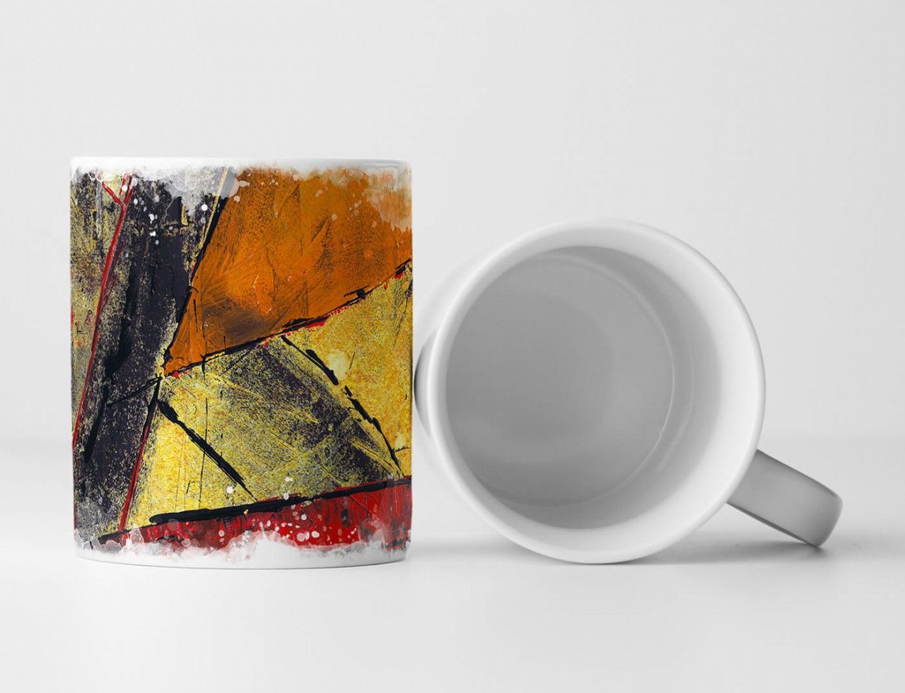 Tasse Geschenk abstrakt Pinselstriche modern