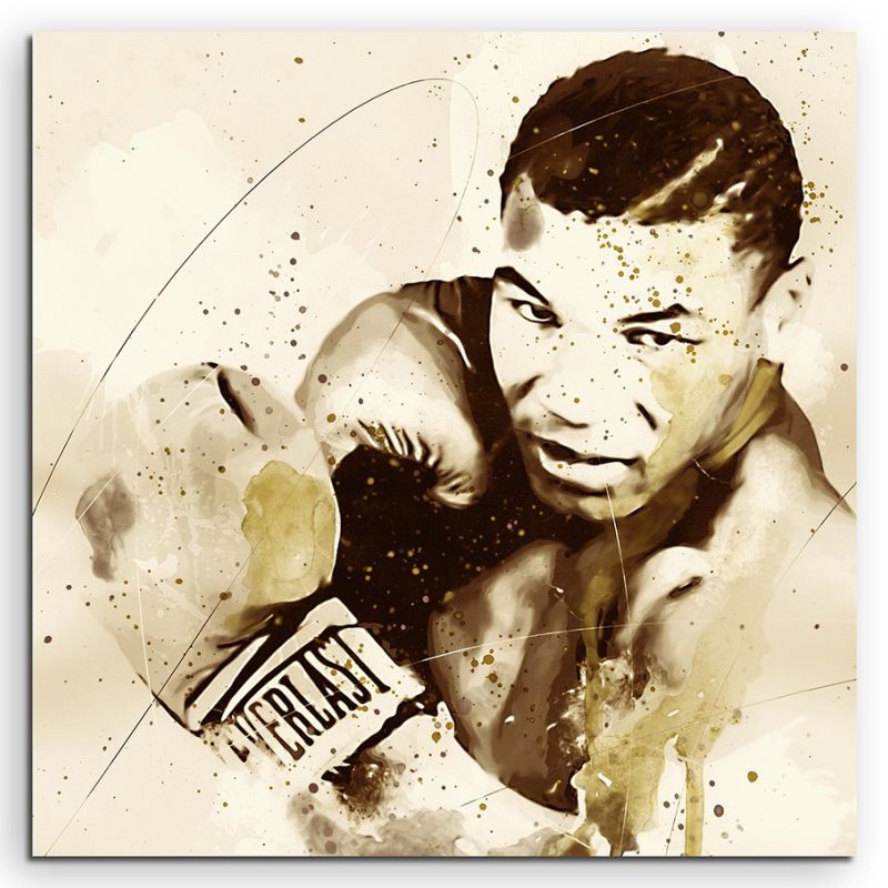 Mike Tyson Splash 60x60cm Kunstbild als Aquarell auf Leinwand