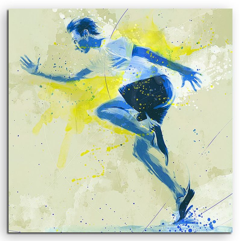 Running I 60x60cm SPORTBILDER Paul Sinus Art Splash Art Wandbild Aquarell Art