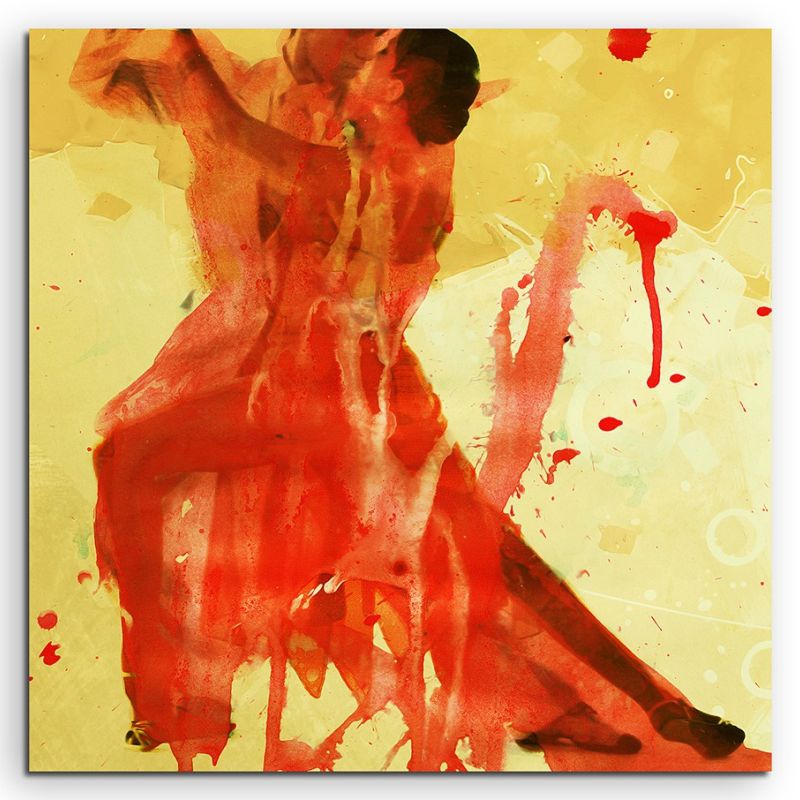 Tango 60x60cm  Aquarell Art Leinwandbild