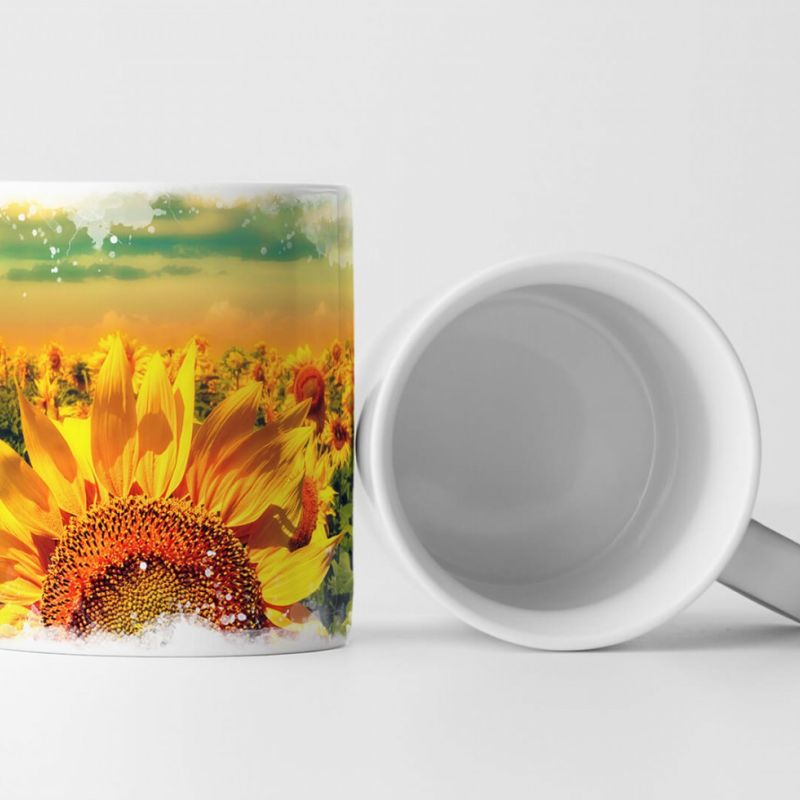 Tasse Geschenk Landschaftsfotografie – Idyllisches Sonnenblumenfeld