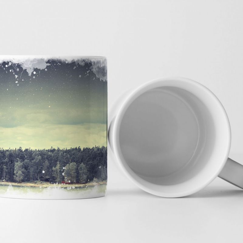 Tasse Geschenk Landschaftsfotografie –  Sterne in Anthrazit