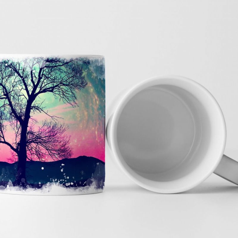 Tasse Geschenk Künstlerische Fotografie – Baumsilhouette vor Milchstraße