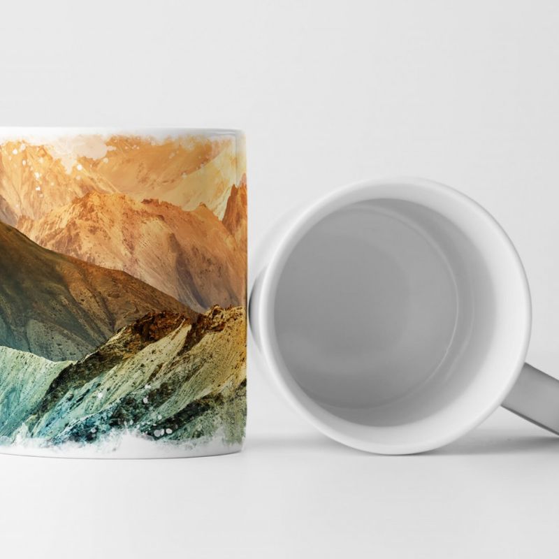 Tasse Geschenk Naturfotografie – farbenfrohe Felsenlandschaft im Himalaya