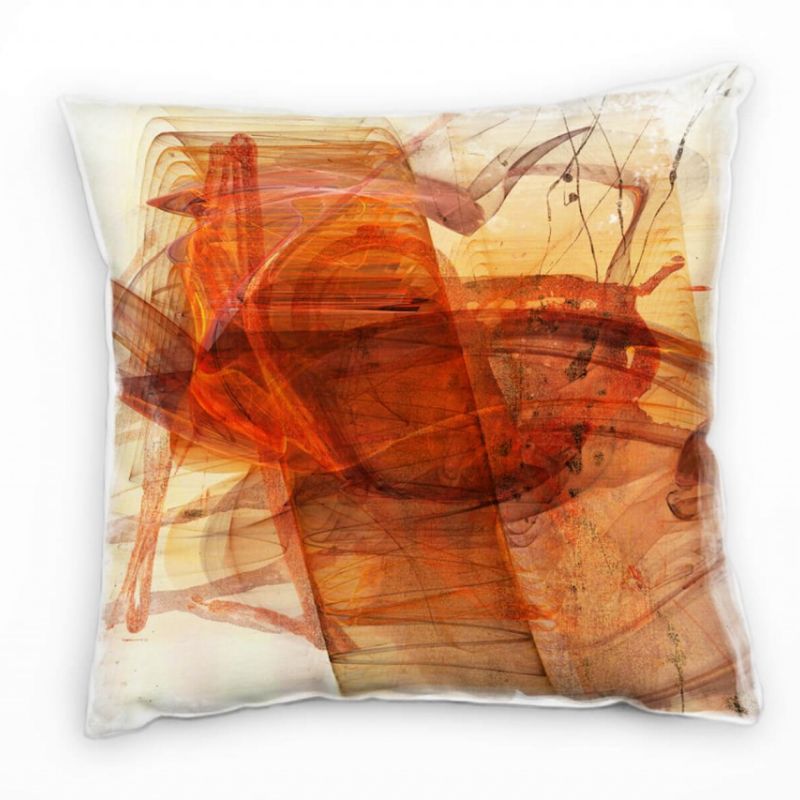 Couch Sofa Lounge Zierkissen in 40x40cm Leuchtrot Oxidrot Pastellorange