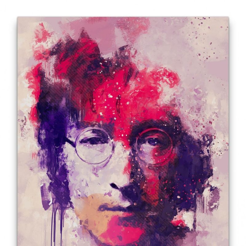 Lennon Porträt Abstrakt Kunst Musiklegende 60x90cm Leinwandbild