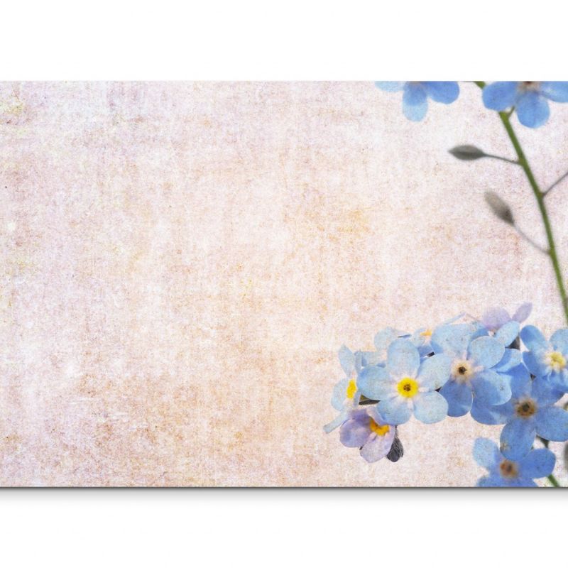 120x80cm Wandbild Blume Blüten blau