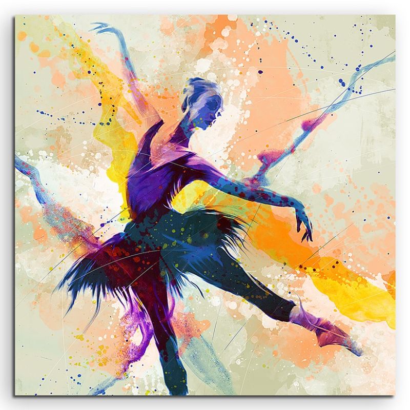 Ballett VI 60x60cm Aquarell Art Leinwandbild