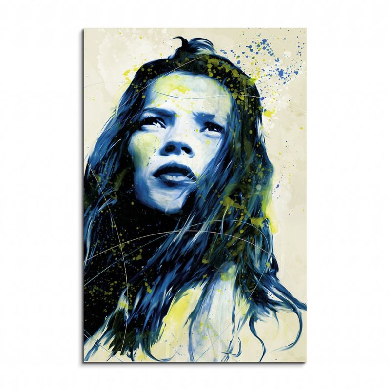 Kate Moss III Aqua 90x60cm Wandbild Aquarell Art