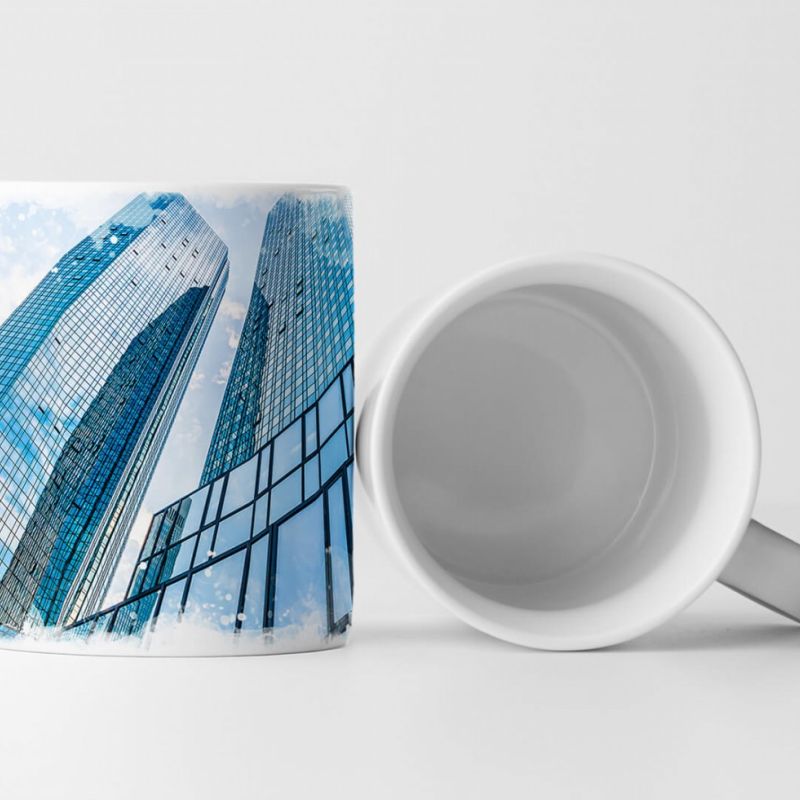 Tasse Geschenk Architekturfotografie – Glänzende Wolkenkratzer Frankfurt