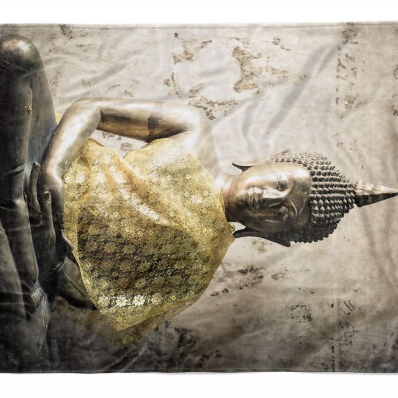 Handtuch Strandhandtuch Saunatuch Kuscheldecke  mit Fotomotiv Buddha Buddhismus