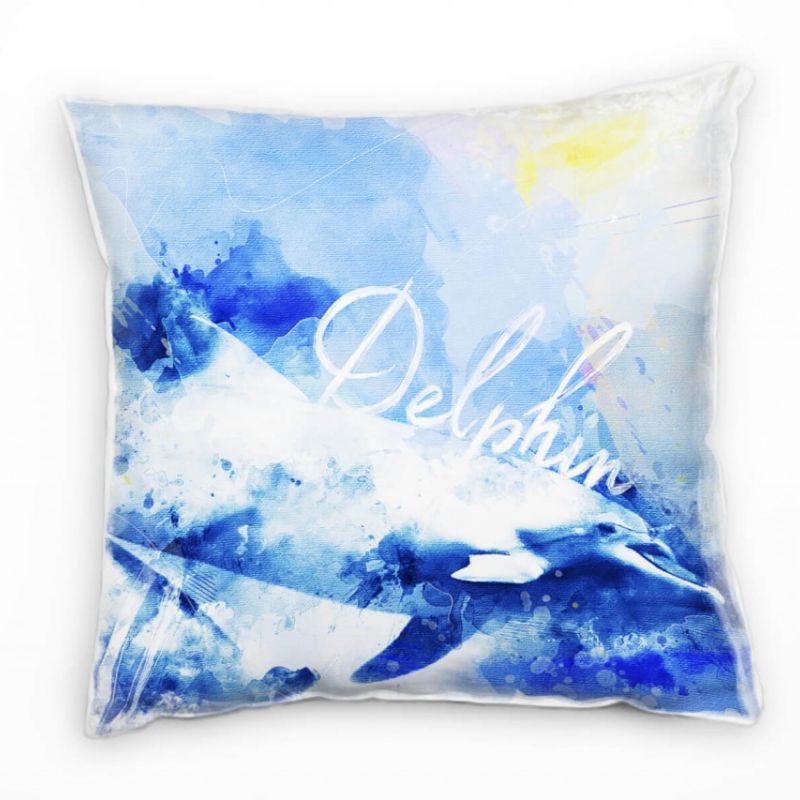 Delphins Deko Kissen Bezug 40x40cm für Couch Sofa Lounge Zierkissen