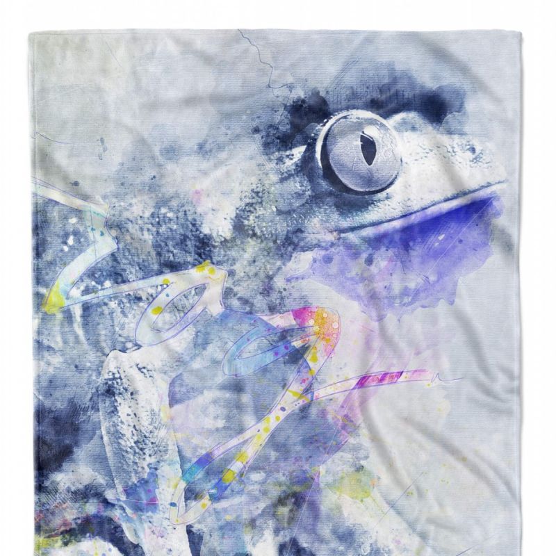 Handtuch Strandhandtuch Saunatuch Kuscheldecke SplashArt Tier Serie Kunstvoll Frog II Mot