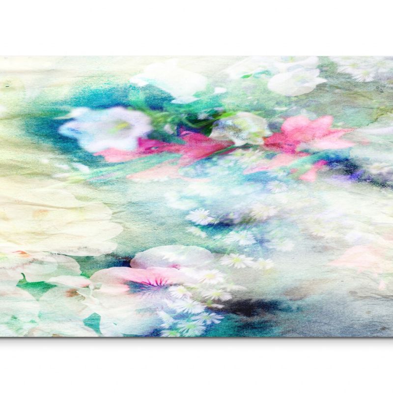 120x80cm Wandbild Blüten Blumen Hintergrund abstrakt