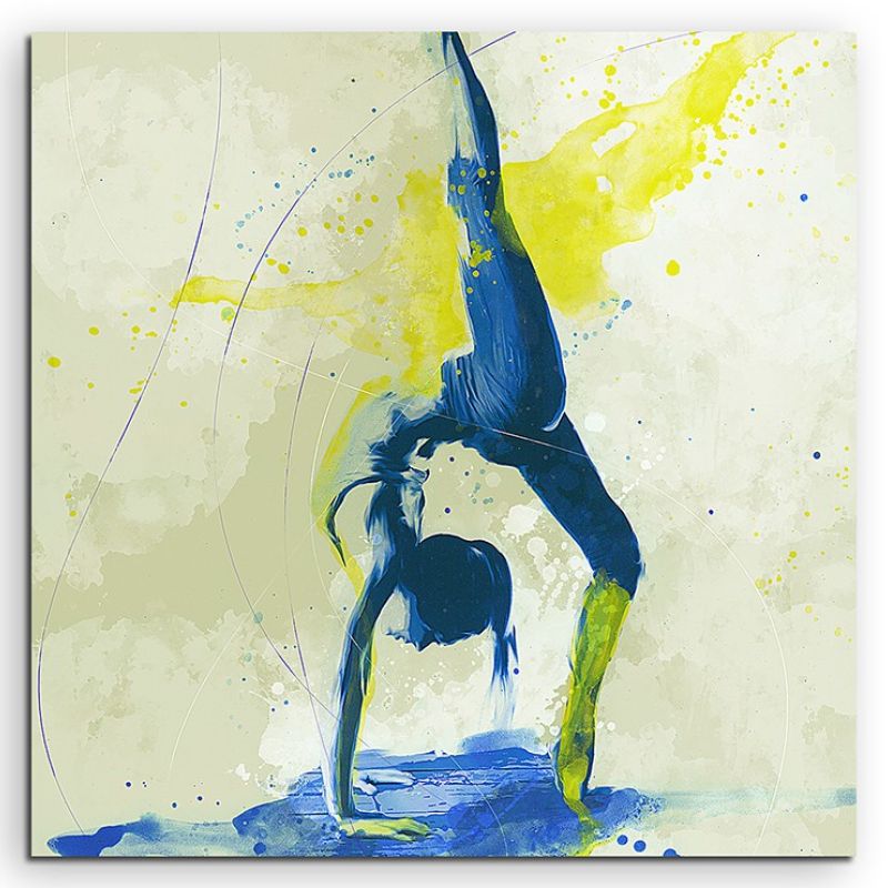 Yoga I 60x60cm SPORTBILDER Paul Sinus Art Splash Art Wandbild Aquarell Art