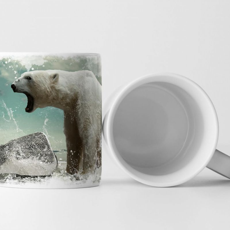 Tasse Geschenk Tierfotografie – Brüllender Eisbär