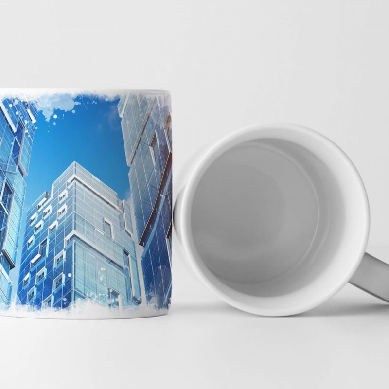 Tasse Geschenk Modell von drei Wolkenkratzern aus Glas