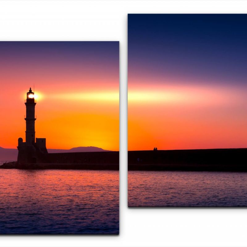 Leuchtturm am Meer Wandbild in verschiedenen Größen