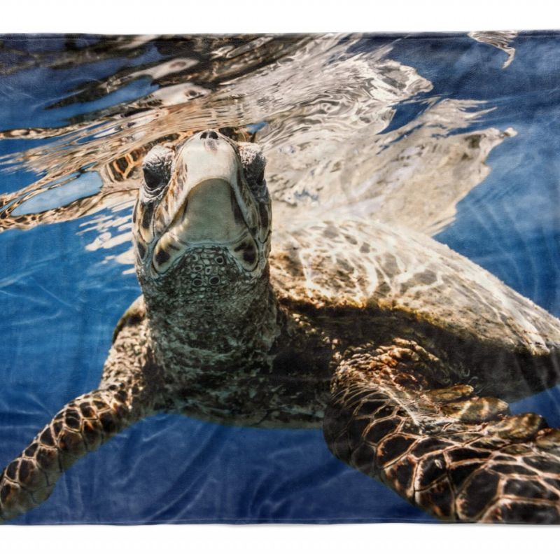 Handtuch Strandhandtuch Saunatuch Kuscheldecke  mit Tiermotiv Seeschildkröte unt