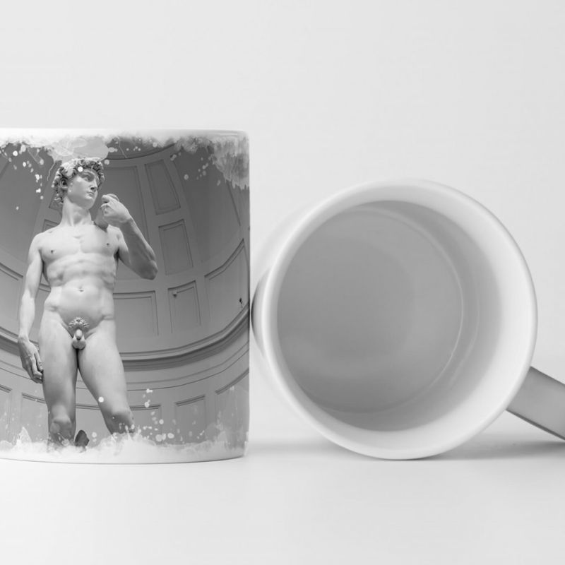 Tasse Geschenk Statue Adonis grau