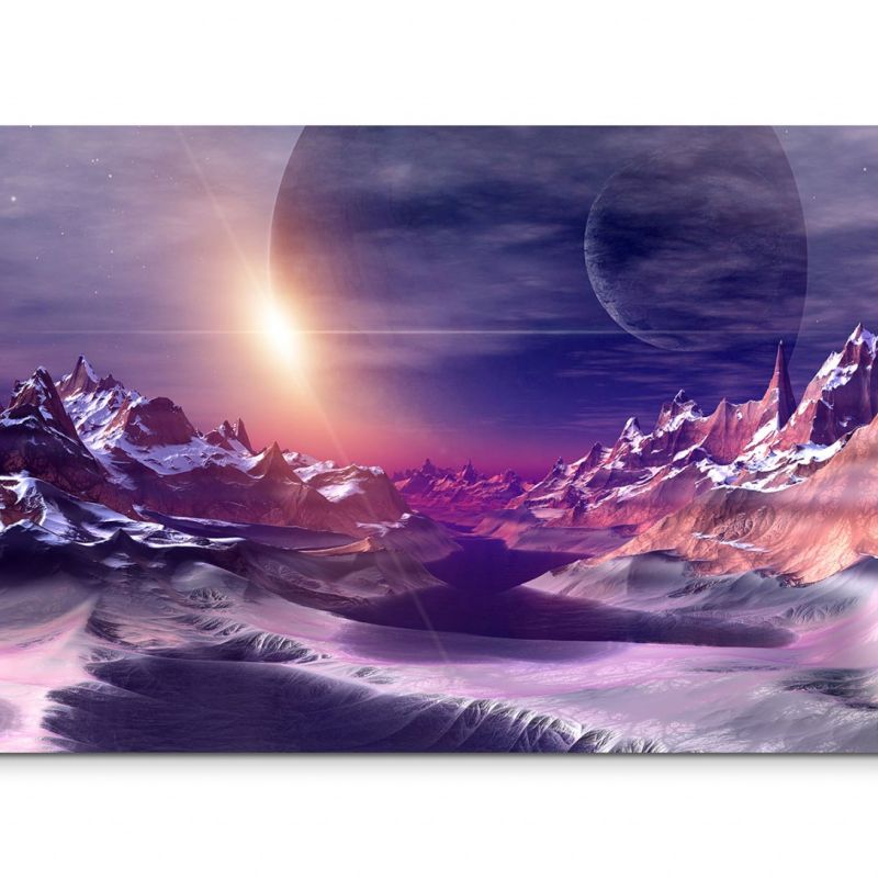 120x80cm Wandbild Computerkunstwerk Alien Planet