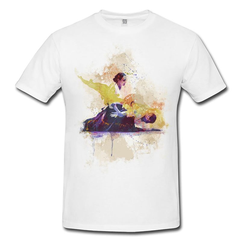 Aikido  Herren und Damen T-Shirt Sport Motiv aus Paul Sinus Aquarell