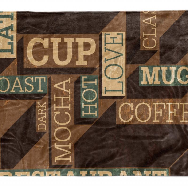 Handtuch Strandhandtuch Saunatuch Kuscheldecke  mit Fotomotiv Coffee Love Cup