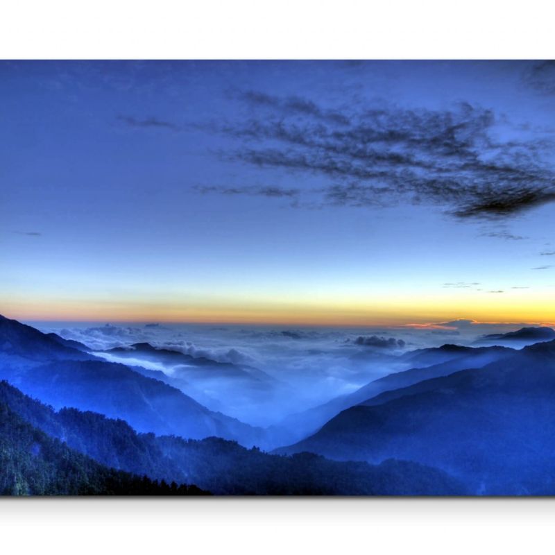 Fotografie  Abendstimmung am Berg – Leinwandbild