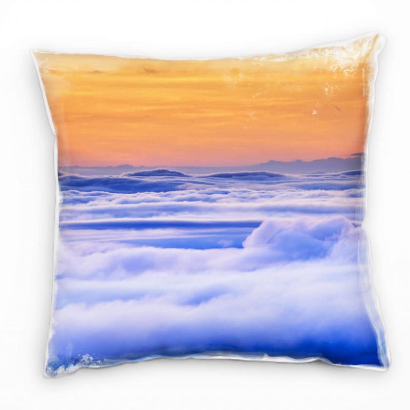 Natur, Wolken, Sonnenuntergang, orange, blau Deko Kissen 40x40cm für Couch Sofa Lounge Zierkissen