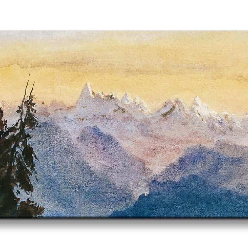 Remaster 120x60cm John Singer weltberühmtes Gemälde zeitlose Kunst Alpen Berge Schneegipfel