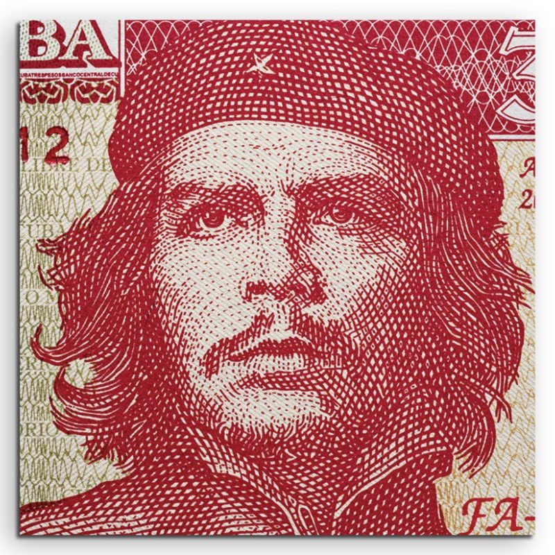 Ernesto Che Guevara Portrait auf kubanischem Geldschein auf Leinwand