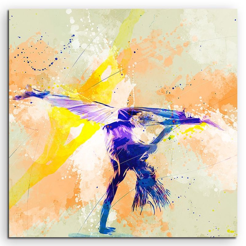 Capoeira 60x60cm Aquarell Art Leinwandbild