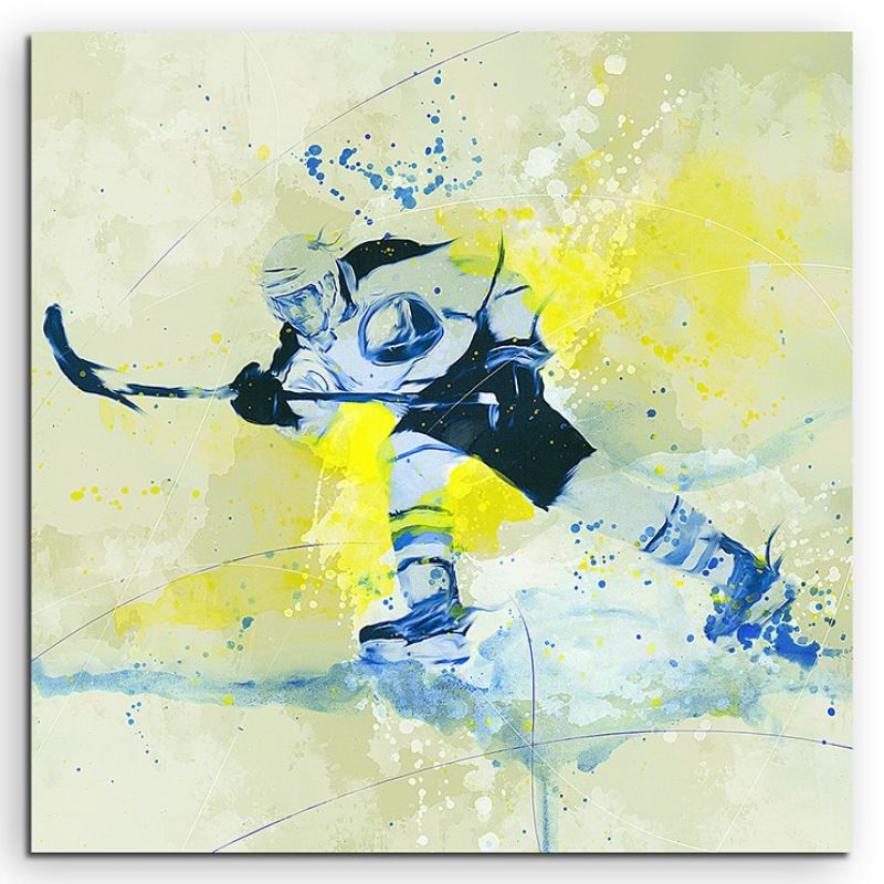 Eishockey I 60x60cm SPORTBILDER Paul Sinus Art Splash Art Wandbild Aquarell Art