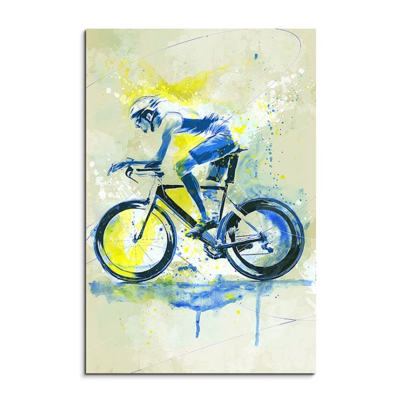 Radsport 90x60cm SPORTBILDER Paul Sinus Art Splash Art Wandbild Aquarell Art