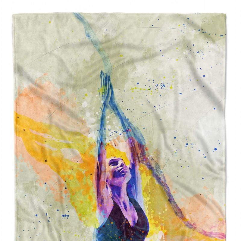 SplashArt Sport Handtuch Strandhandtuch Saunatuch Kuscheldecke Kunstvoll Yoga IV Sporthan