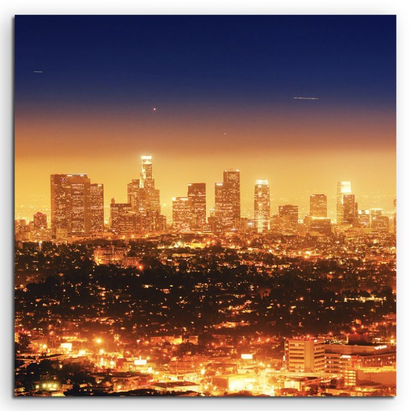 Urbane Fotografie – Los Angeles bei Nacht, Kalifornien, USA  auf Leinwand