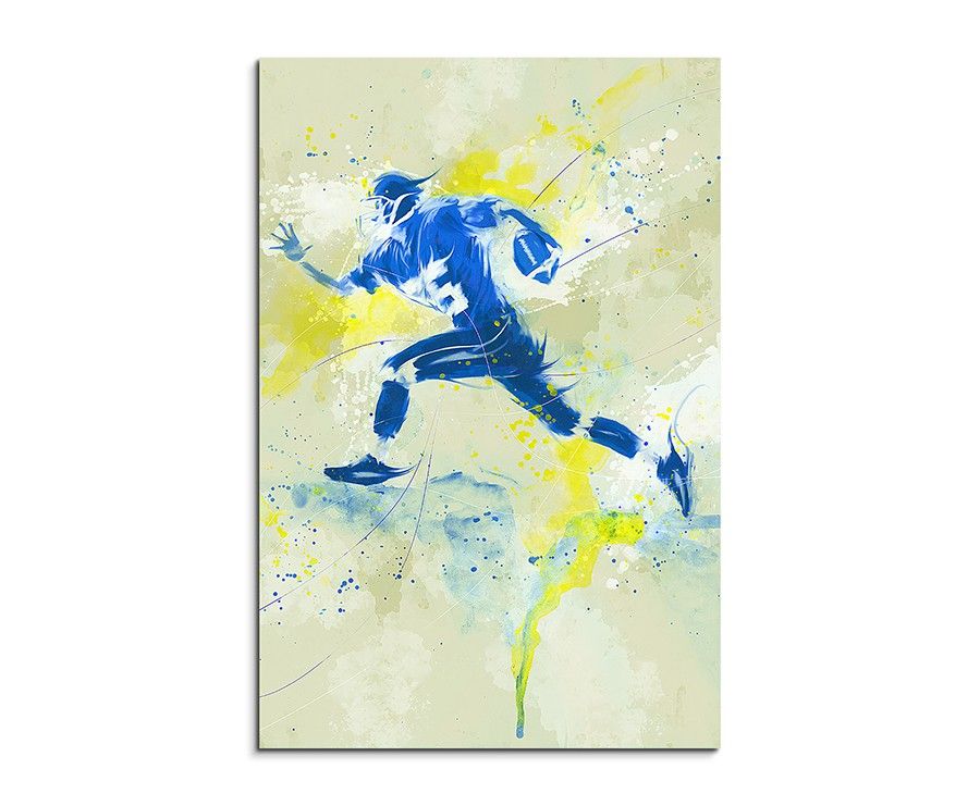 American Football 90x60cm SPORTBILDER Paul Sinus Art Splash Art Wandbild Aquarell Art