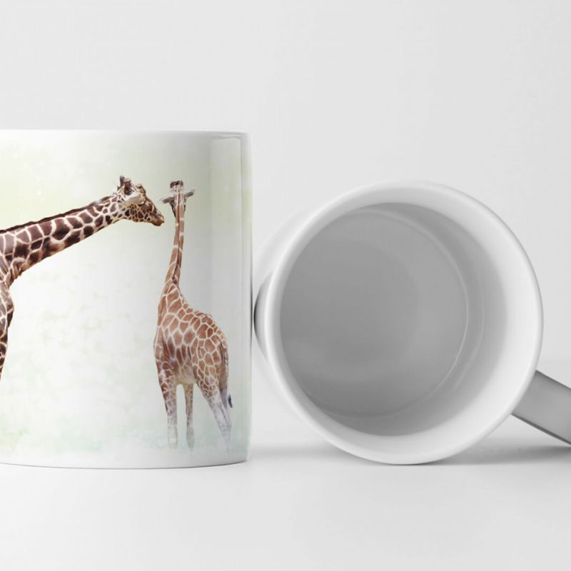 Tasse Geschenk Tierfotografie – Giraffenfamilie Mutter und Kind