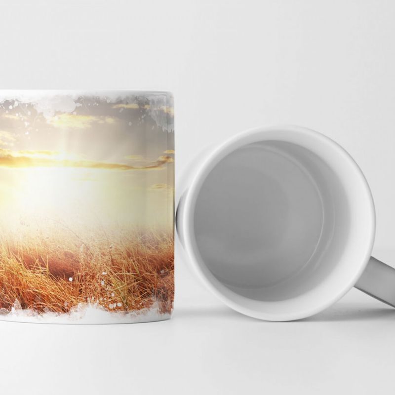 Tasse Geschenk Landschaftsfotografie – Sonnige Herbstwiese