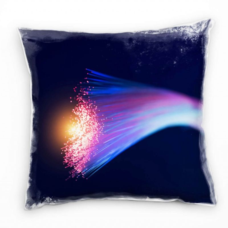 Macro, Kabel, Lichtpunkte, orange, pink, blau Deko Kissen 40x40cm für Couch Sofa Lounge Zierkissen