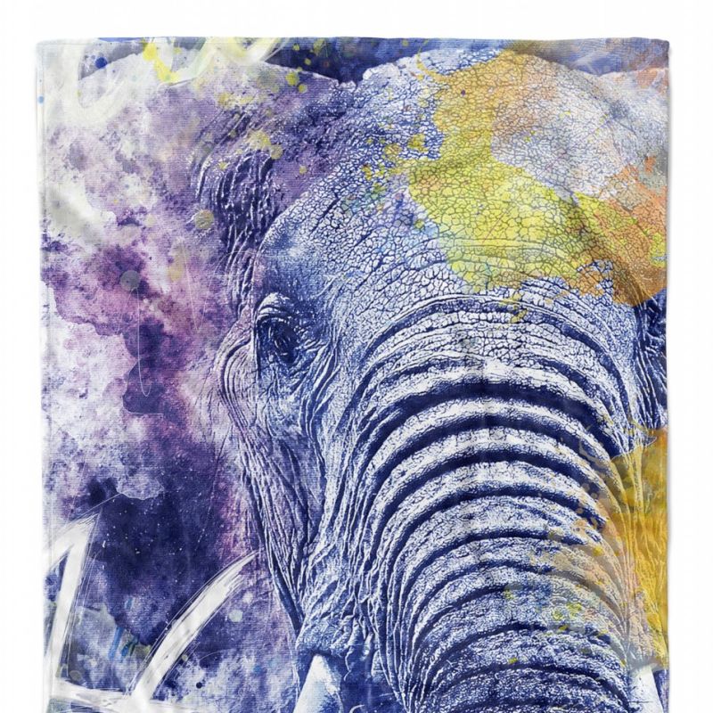 Handtuch Strandhandtuch Saunatuch Kuscheldecke SplashArt Tier Serie Kunstvoll Elephant Af