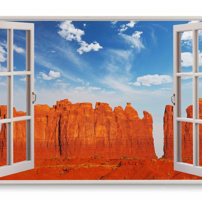 Wandbild 120x80cm Fensterbild USA Grand Canyon Berge Rot blauer Himmel