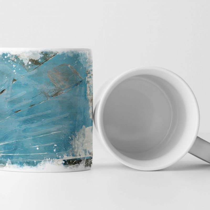 Tasse Geschenk kadettenblauer Hintergrund, graue Abstraktion