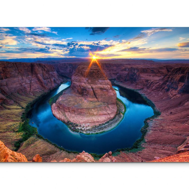 120x80cm Wandbild Colorado Canyon Hufeisenfels Sonnenuntergang