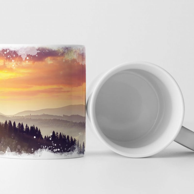 Tasse Geschenk Landschaftsfotografie – Wunderschöne Morgensonne Ukraine